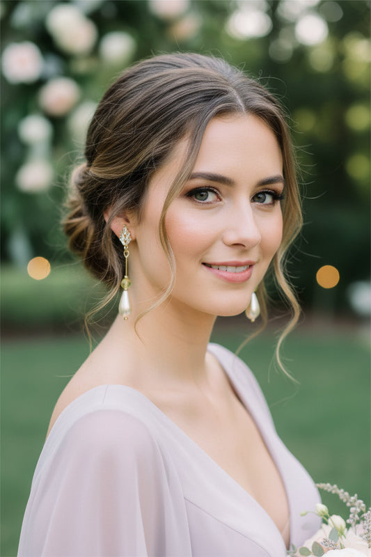 Ari - CZ and Yellow gate earrings