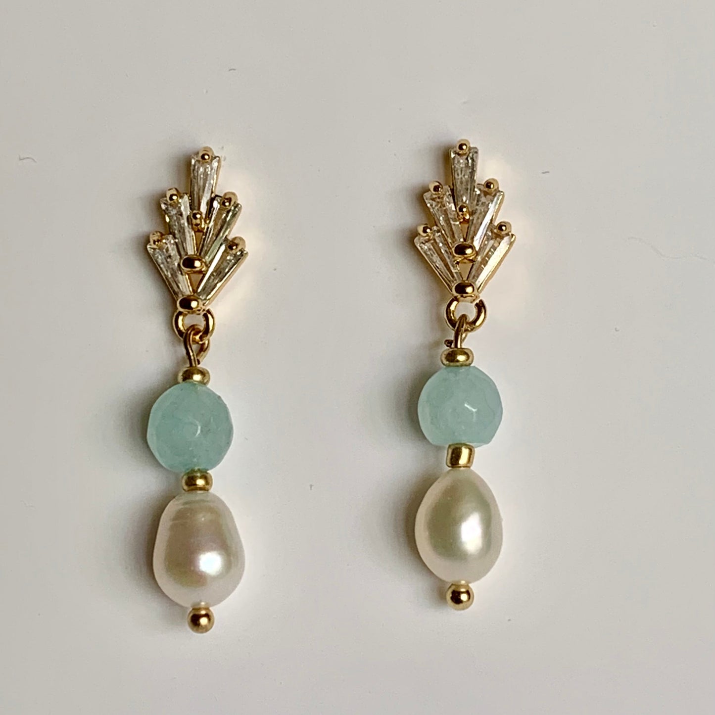 Blue Aventurine and Freshwater Pearl