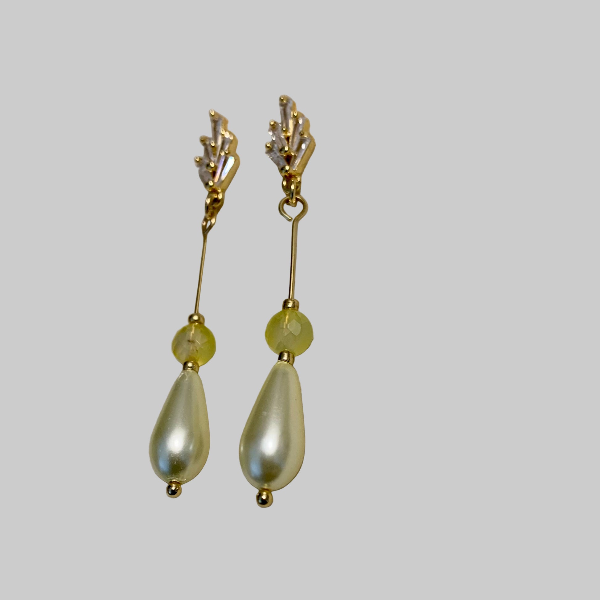 Ari - CZ and Yellow gate earrings