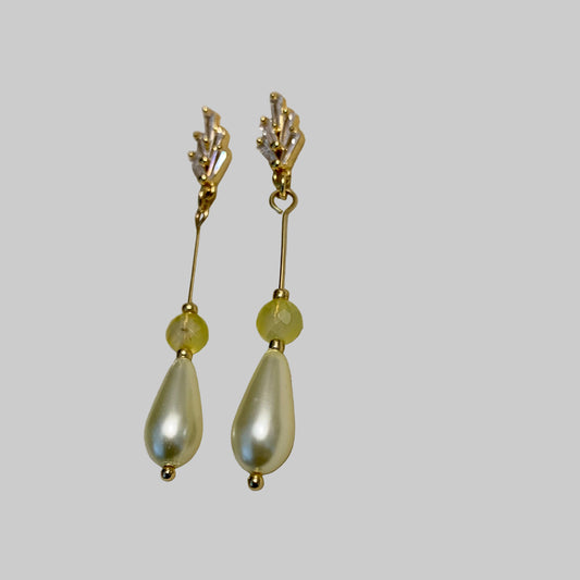 Ari - CZ and Yellow gate earrings